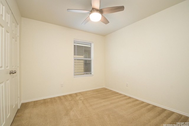 180 Elderberry, New Braunfels, TX 78130 - empty room featuring baseboards, ceiling fan, and light colored carpet
