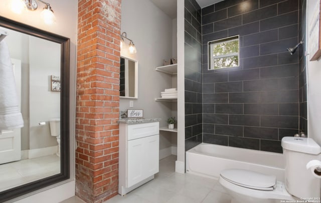 144 Ward Ave, San Antonio, TX 78223 - full bath with tub / shower combination, toilet, tile patterned flooring, and vanity