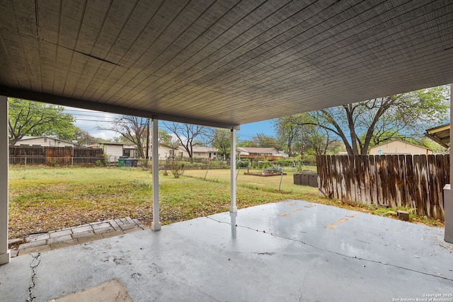 view of patio with a fenced backyard
