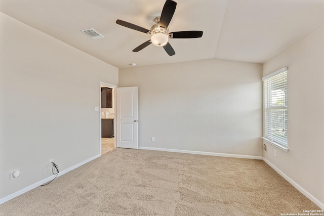 2297 Olive Hl, New Braunfels, TX 78130 - spare room with baseboards, visible vents, ceiling fan, and carpet