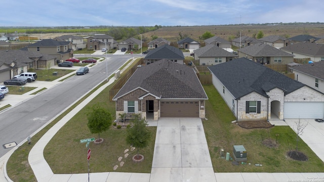 drone / aerial view with a residential view