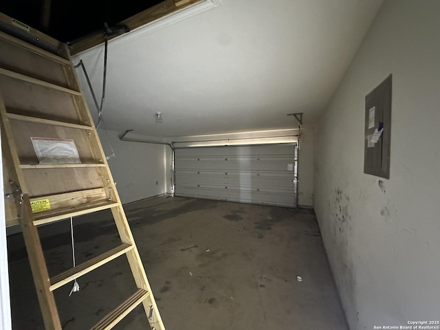 garage with electric panel