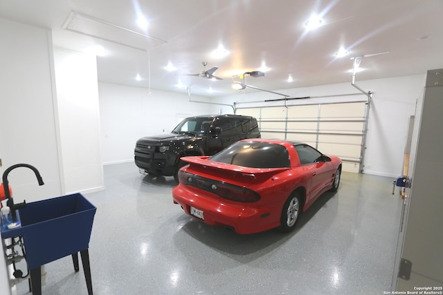 garage featuring baseboards