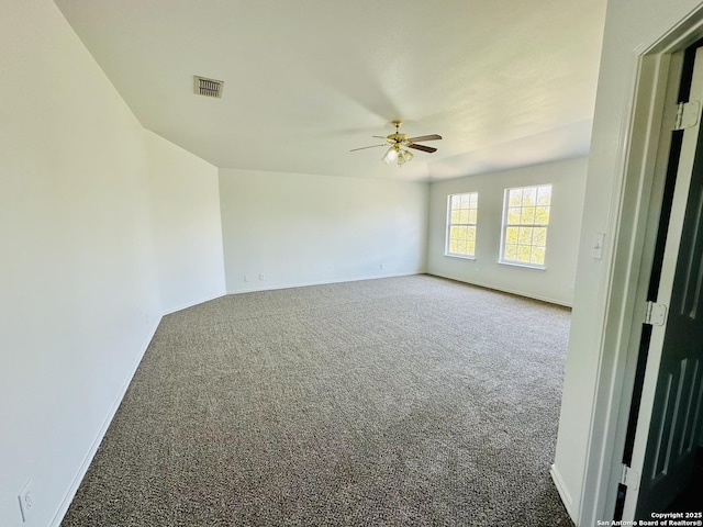 1064 Maltese Ln, San Antonio, TX 78260 - carpeted empty room with baseboards, ceiling fan, and visible vents