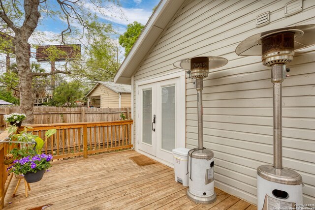 314 Trail, San Antonio, TX 78212 - deck featuring fence and french doors