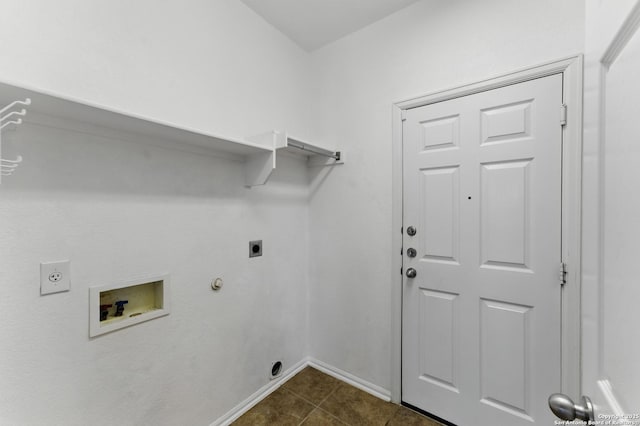laundry room with laundry area, hookup for an electric dryer, gas dryer hookup, washer hookup, and baseboards