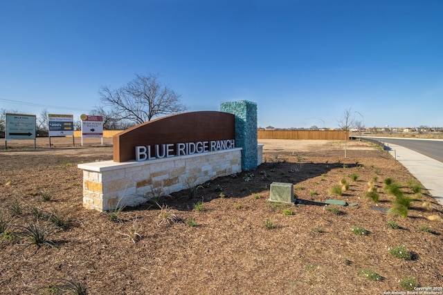 view of community sign