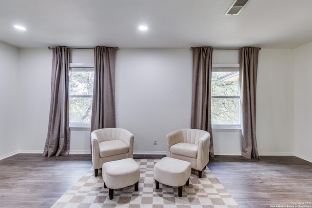 2312 Encino Xing, San Antonio, TX 78259 - sitting room featuring wood finished floors, visible vents, recessed lighting, and a wealth of natural light