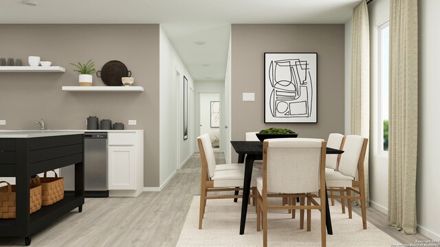 3726 Rock Mill Dm, San Antonio, TX 78245 - dining room with baseboards and light wood-type flooring