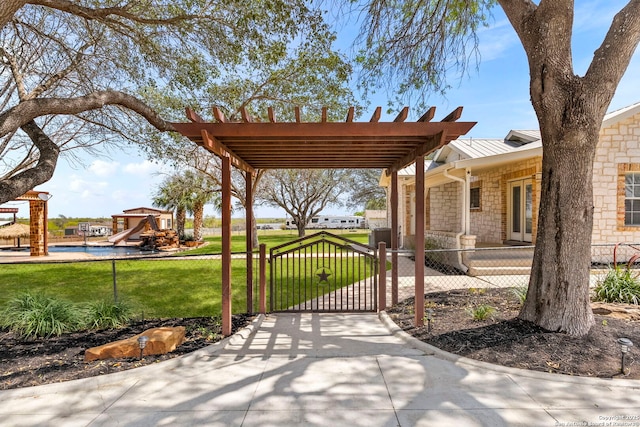 8745 Kirkner, San Antonio, TX 78263 - view of patio / terrace with a gate and fence
