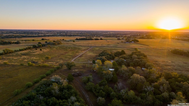 aerial view at dusk with a rural view