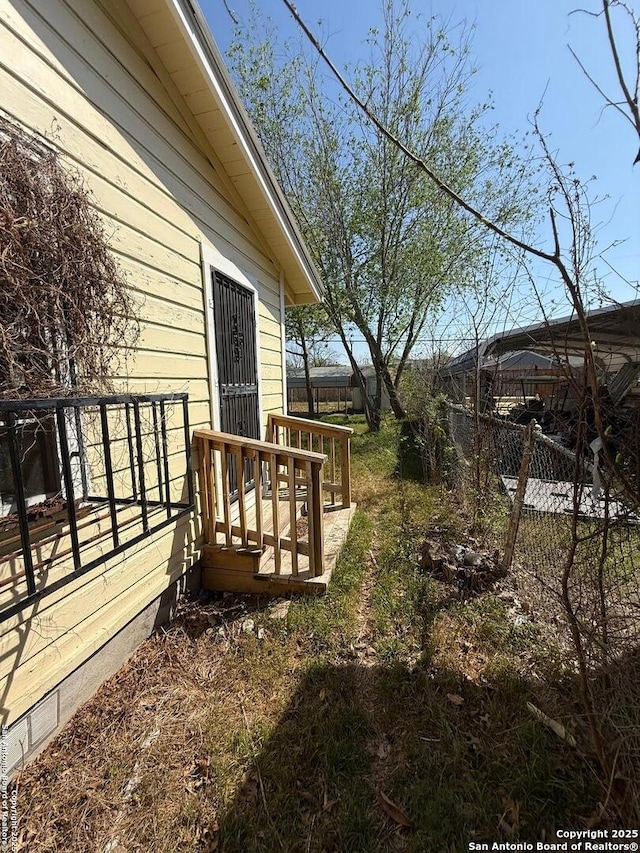 view of yard with fence