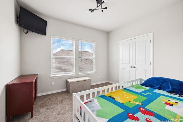 13850 Cohan Way, San Antonio, TX 78253 - carpeted bedroom featuring baseboards and a closet