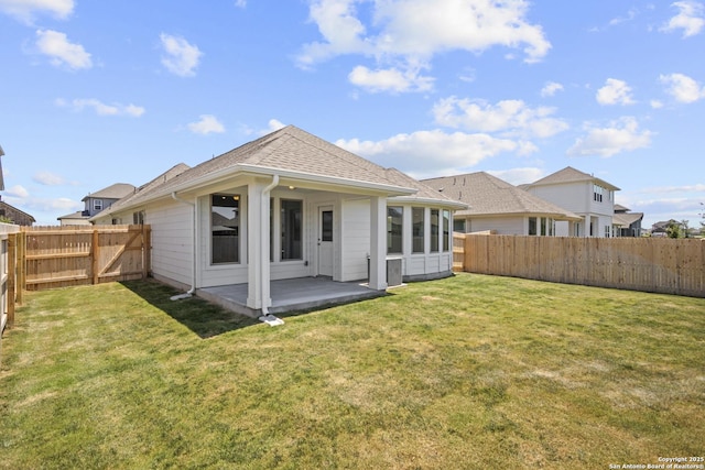 10281 Bartenheim Dr, Schertz, TX 78154 - back of property with a patio area and roof with shingles