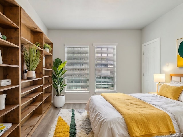 bedroom featuring wood finished floors