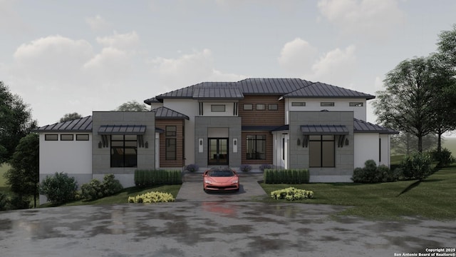 303 Pleasant Knl, San Antonio, TX 78260 - view of front of house featuring a standing seam roof, metal roof, and driveway