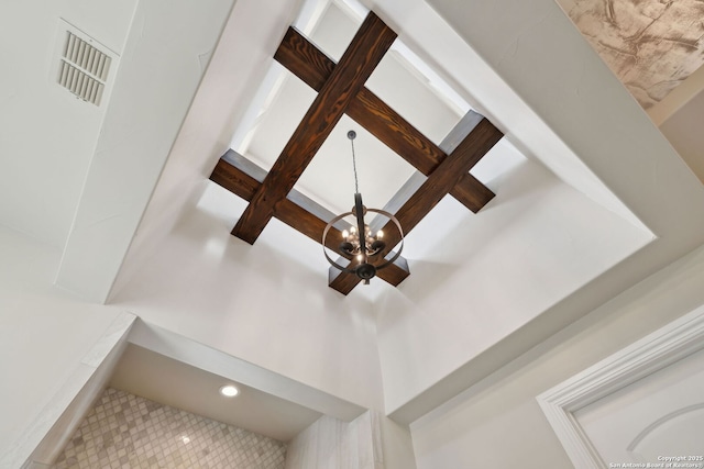 3919 El Chamizal, San Antonio, TX 78261 - room details with visible vents and an inviting chandelier