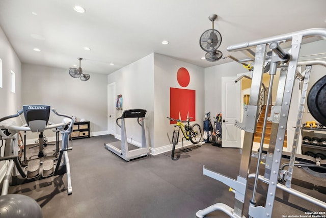 3919 El Chamizal, San Antonio, TX 78261 - workout area with baseboards and recessed lighting