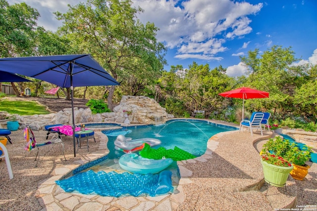 2110 Winding Vw, San Antonio, TX 78260 - pool with a patio and an in ground hot tub
