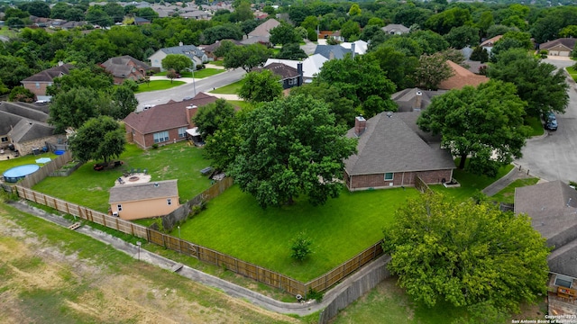 bird's eye view with a residential view