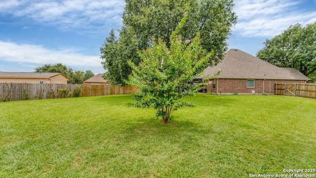 view of yard featuring a fenced backyard