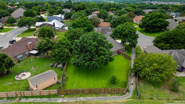 aerial view featuring a residential view