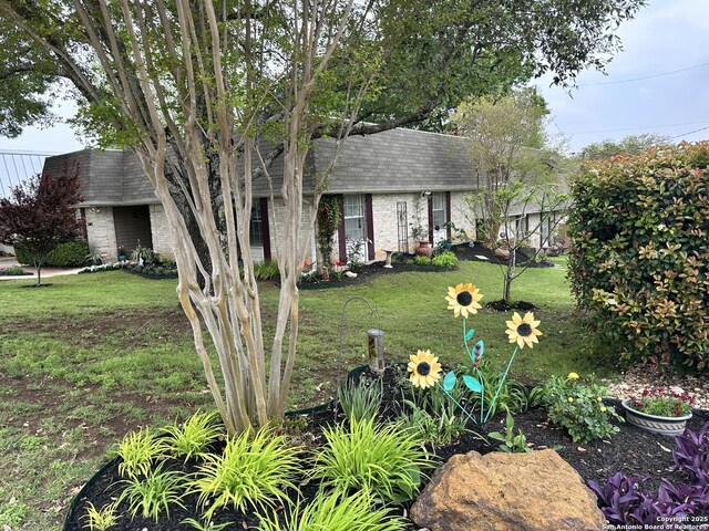 3401 Sugarhill, San Antonio, TX 78230 - view of front of property featuring a shingled roof and a front lawn