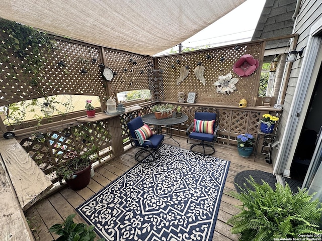 3401 Sugarhill, San Antonio, TX 78230 - view of wooden deck