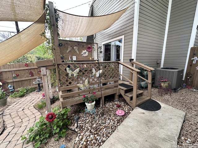3401 Sugarhill, San Antonio, TX 78230 - deck featuring central air condition unit and fence