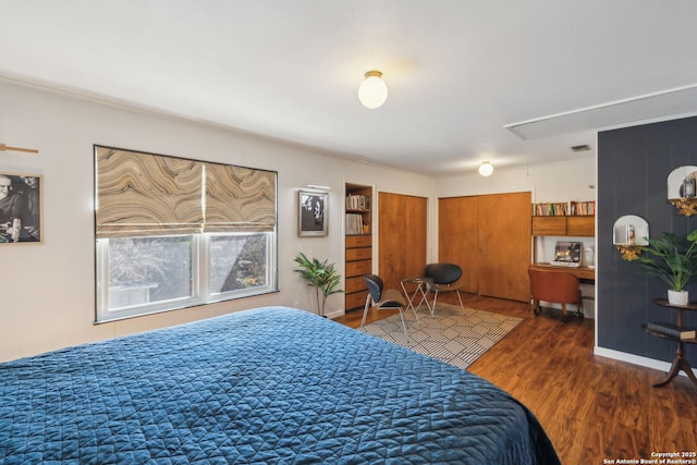 2334 W Huisache, San Antonio, TX 78201 - bedroom with attic access and wood finished floors