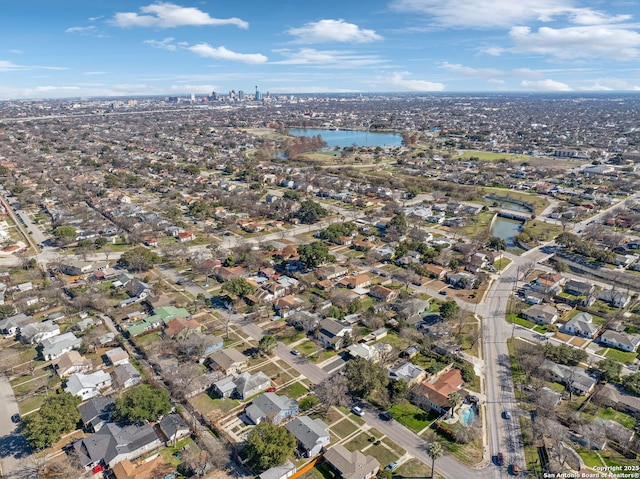 2334 W Huisache, San Antonio, TX 78201 - birds eye view of property featuring a water view