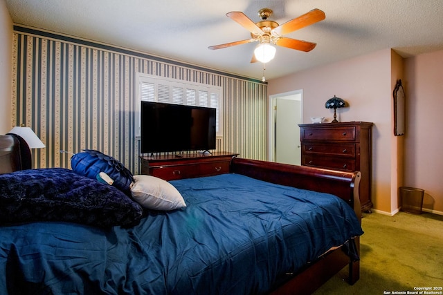 3422 William Penn Dr, San Antonio, TX 78230 - bedroom with a ceiling fan, carpet floors, and baseboards