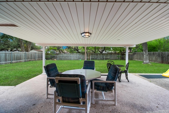 3422 William Penn Dr, San Antonio, TX 78230 - view of patio featuring a fenced backyard and outdoor dining space