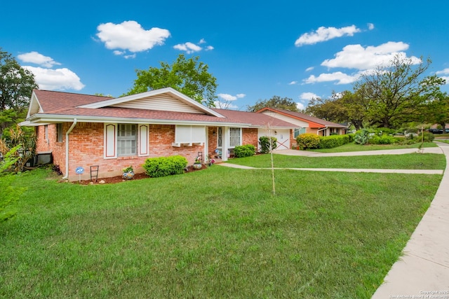 3422 William Penn Dr, San Antonio, TX 78230 - single story home with driveway, a front yard, an attached garage, brick siding, and a shingled roof