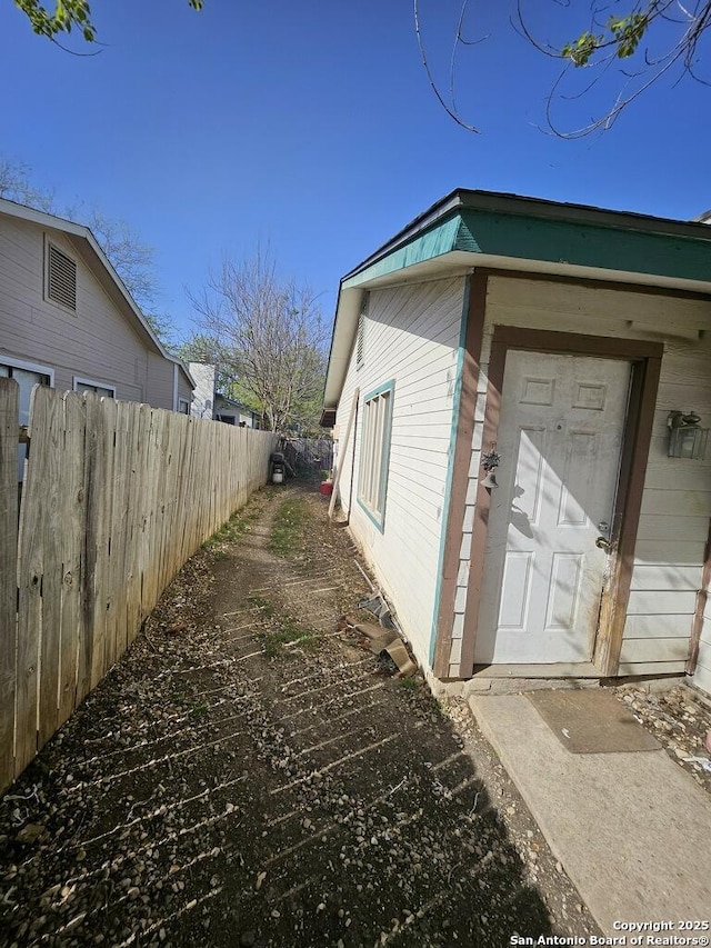 exterior space with fence