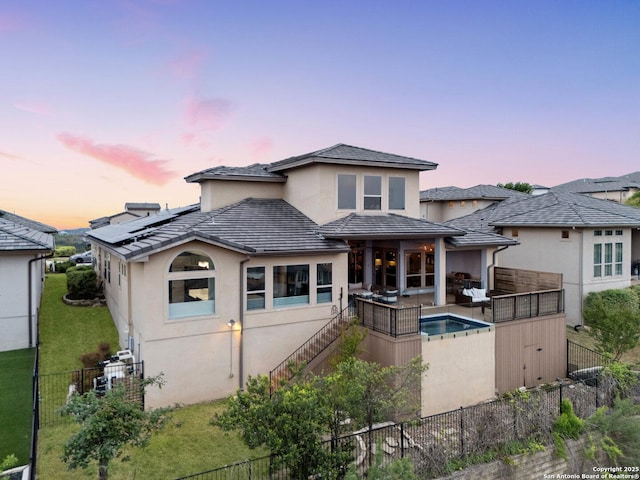 6743 Bella Colina, San Antonio, TX 78256 - view of front of property featuring stucco siding, fence, and stairway