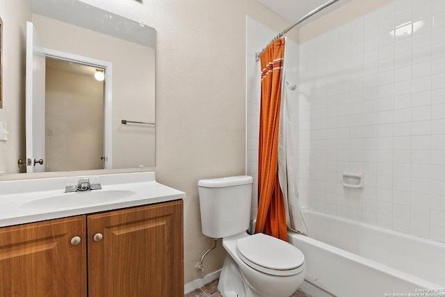 5119 Timberbranch, San Antonio, TX 78250 - full bath with toilet, shower / tub combo with curtain, and vanity