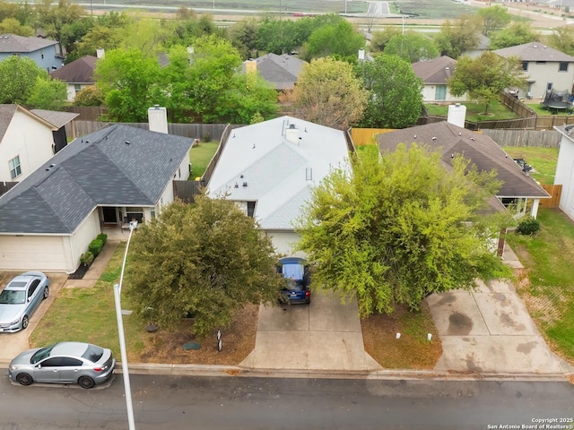 drone / aerial view with a residential view