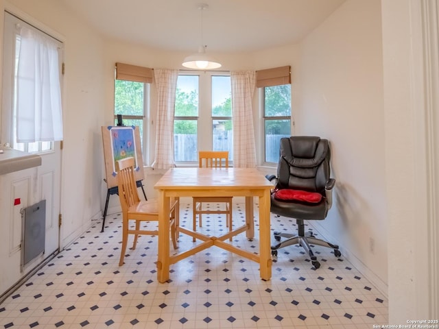 dining room with baseboards and a wealth of natural light