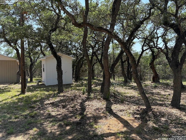 2501 Fischer Store, Wimberley, TX 78676 - view of yard featuring an outdoor structure and a storage unit