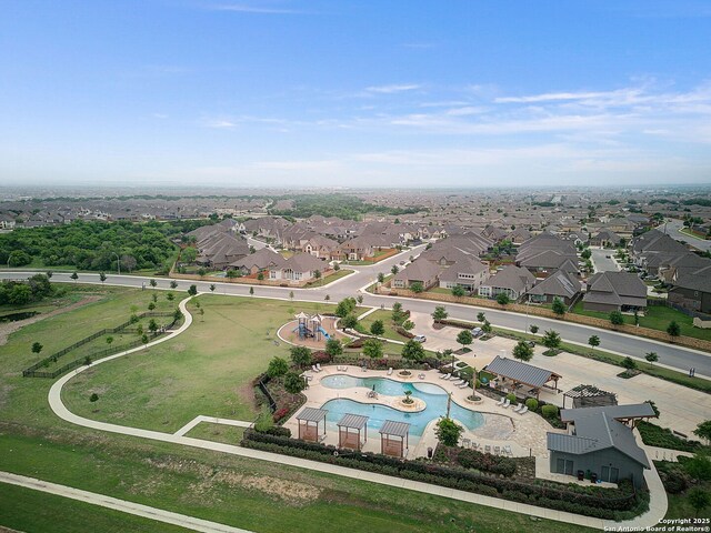 8439 Painted Wagon, San Antonio, TX 78254 - aerial view of residential area with a pool