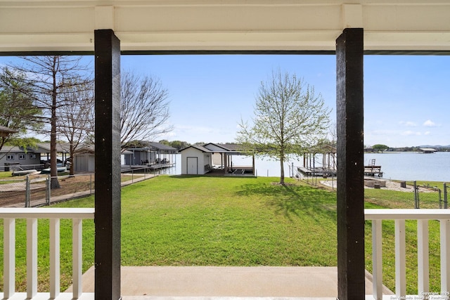 411 W Greenbriar Dr, Granite Shoals, TX 78654 - view of yard with a water view and fence