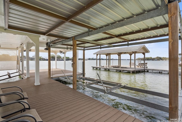 411 W Greenbriar Dr, Granite Shoals, TX 78654 - view of dock with a water view and boat lift