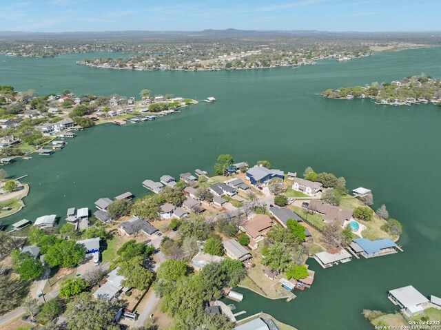 411 W Greenbriar Dr, Granite Shoals, TX 78654 - birds eye view of property with a water view and a residential view