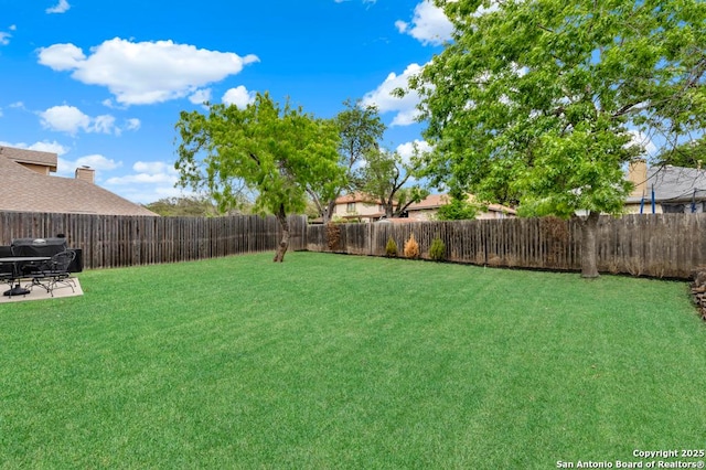 5038 Fawn Lake Dr, San Antonio, TX 78244 - view of yard featuring a fenced backyard and a patio area