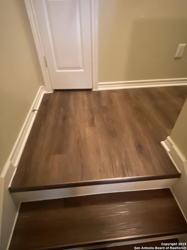 7126 Tourant, San Antonio, TX 78240 - stairway featuring wood finished floors and baseboards