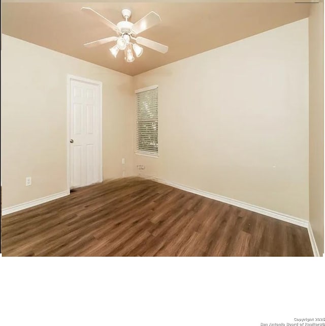 7126 Tourant, San Antonio, TX 78240 - unfurnished room with baseboards, a ceiling fan, and wood finished floors