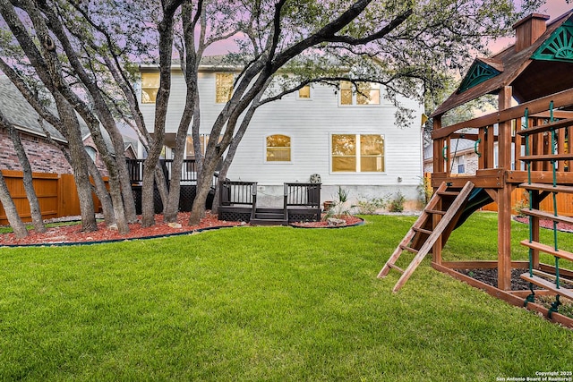 13911 Laurelbrook, San Antonio, TX 78249 - exterior space with a yard, fence, and a playground