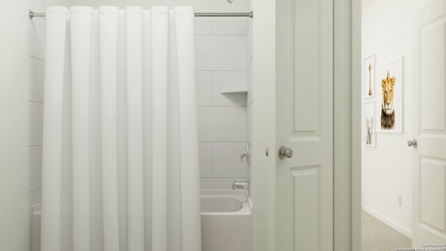 full bathroom featuring shower / bath combo
