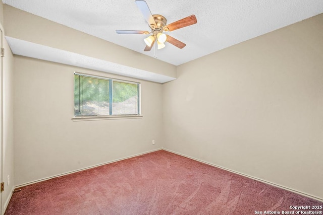 15338 Winter Mist Dr, San Antonio, TX 78247 - unfurnished room with ceiling fan, a textured ceiling, and carpet floors